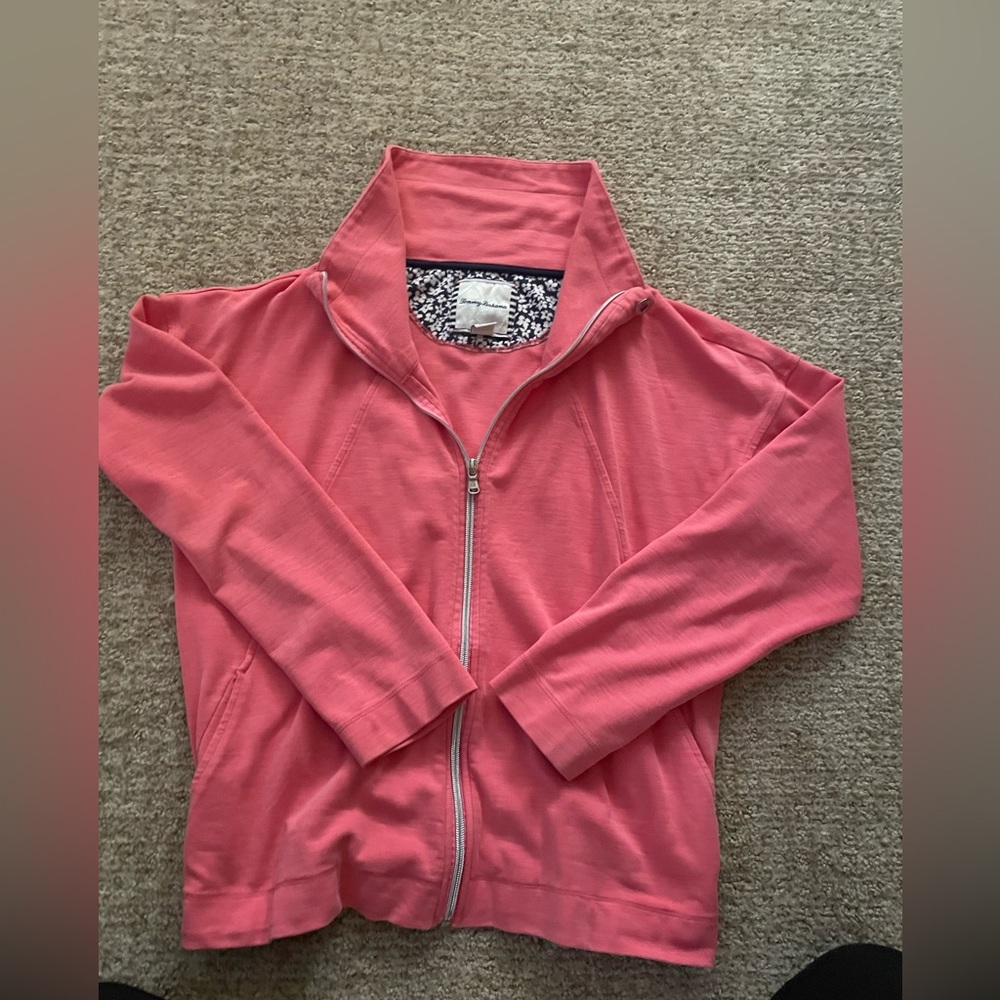 Tommy Bahama cotton zip up sweatshirt.